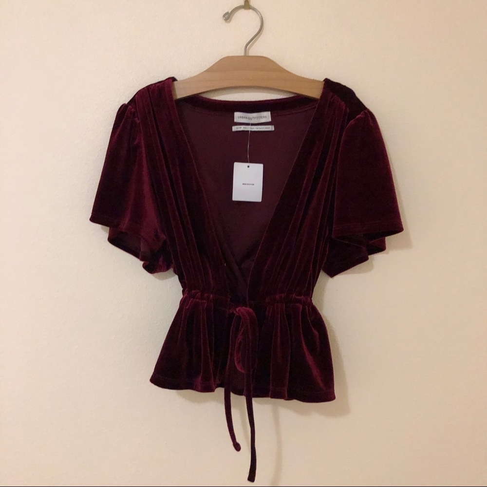 Urban outfitters velvet tie top